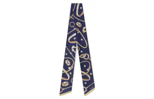 CARTIER Silk Scarves Women's Blue