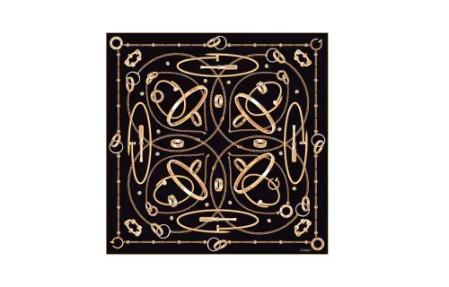 CARTIER Silk Scarves Women's Black