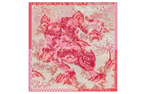 CARTIER Silk Scarves Women's Pink