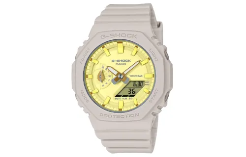 CASIO Women's Liquid Crystal/Analog Dual Display Series Yellow Watch
