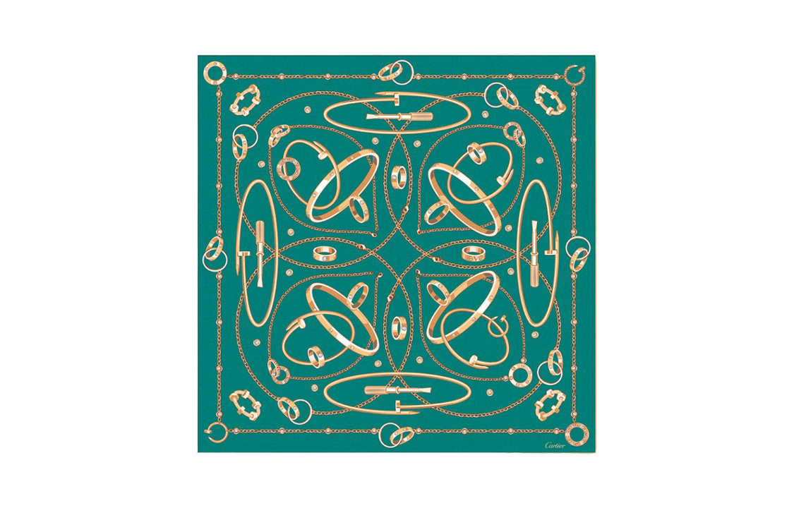 CARTIER Silk Scarves Women's Green