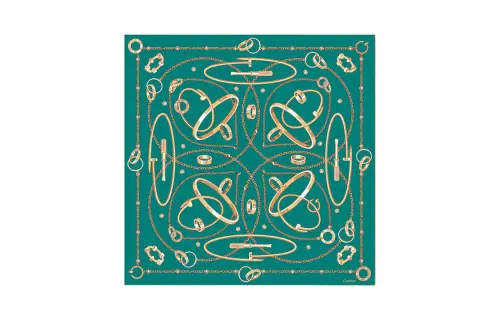 CARTIER Silk Scarves Women's Green