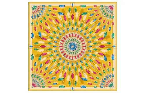 CARTIER Silk Scarves Women's Yellow