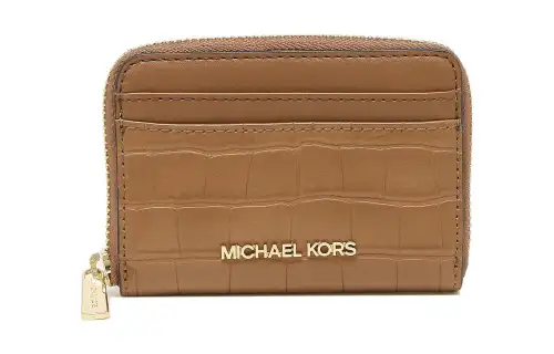 MICHAEL KORS Leather Coin Purse Wallet Medium Women's Yellow Brown