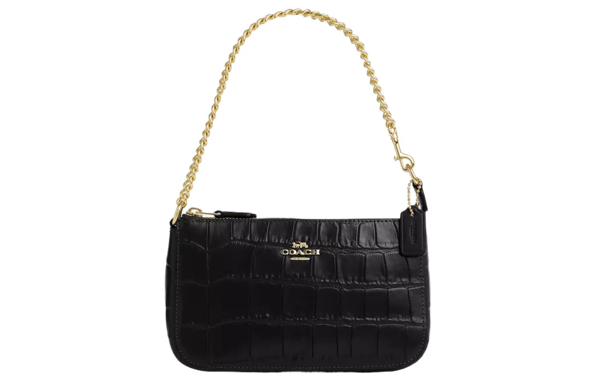 COACH Nolita Leather Shoulder Bag, Handbag, Shoulder Bag Small Women's Black
