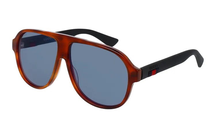 GUCCI Plate Frame Oval Sunglasses Unisex