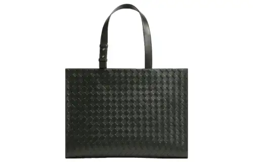 Bottega Veneta Leather Tote Bag, Shopping Bag, Handbag, Shoulder Bag Men's Dark Green