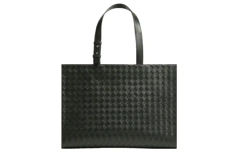 Bottega Veneta Leather Tote Bag, Shopping Bag, Handbag, Shoulder Bag Men's Dark Green