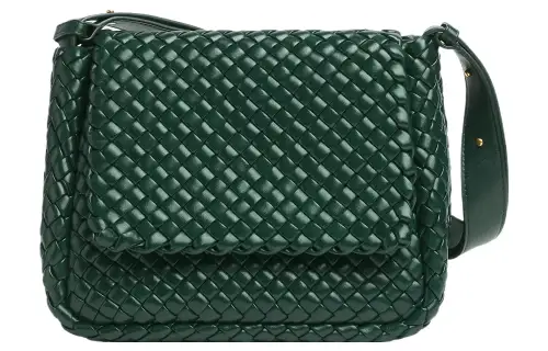 Bottega Veneta Sheepskin Crossbody Bag, Shoulder Bag Women's Emerald