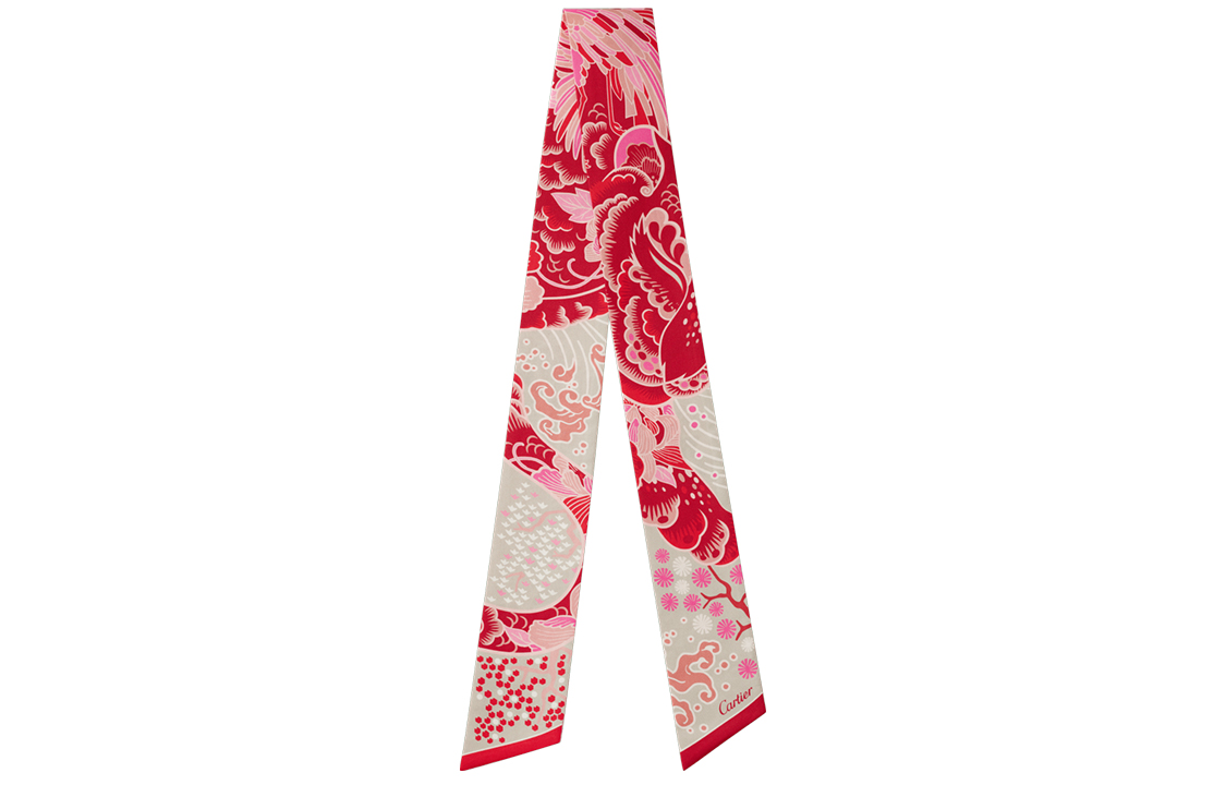 CARTIER Silk Scarves Women's Pink
