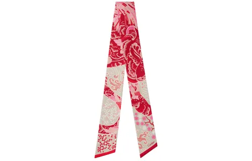 CARTIER Silk Scarves Women's Pink