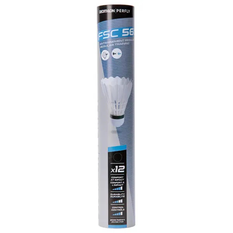 DECATHLON Goose Feather Shuttlecock 12 Pack Goose Feather Training Shuttlecocks