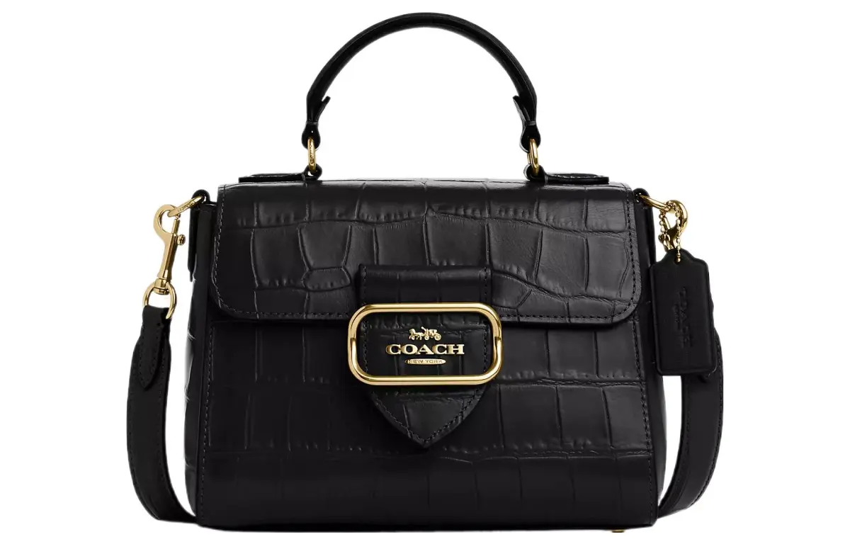 COACH Morgan Leather One Shoulder Handbag Clutches Small Women's Black