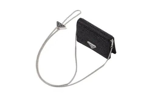 PRADA Fabric With Leather Shoulder Bag, Crossbody Bag, Wallet Regular Women's Black