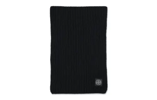 STONE ISLAND Logo Patch Knitted Scarf