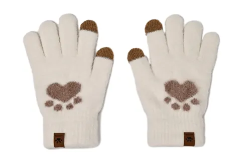 FREE RABBITⅡ Touchscreen Thermal Cute Five Finger Cold Resistant Cycling Thickened And Fleece Lined Knit Gloves Unisex