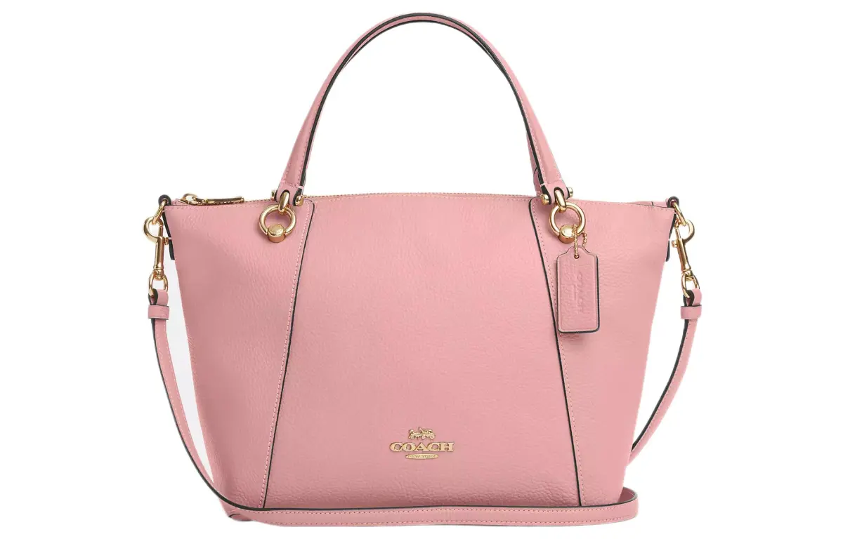 COACH Kacey Cow Leather Tote Bag, Shopping Bag, Handbag, Shoulder Bag, Crossbody Bag Medium Women's Light Blush & Gold