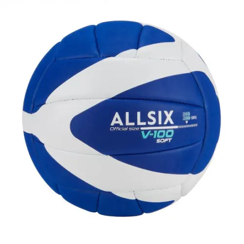 Decathlon Foam No. 5 Volleyball Teens Soft V100 Lightweight Men and Women Blue and White