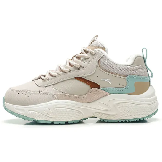 ANTA Life Collection Casual Shoes Women's Low-Top White Limestone/Juglans Brown/Mist Green