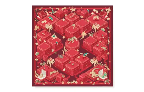 CARTIER Silk Scarves Women's Red