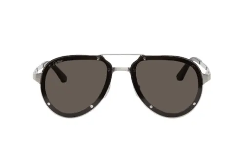 CARTIER Metal Aviator Sunglasses Unisex Silver