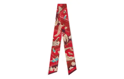 CARTIER Silk Scarves Women's Red