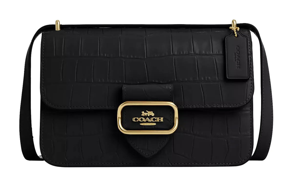 COACH Morgan Cow Leather Shoulder Bag, Crossbody Bag Medium Women's Black