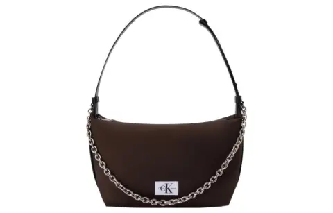 CALVIN KLEIN Fabric Shoulder Bag, Dumpling Bag, Handbag, Shoulder Bag Women's Coffee