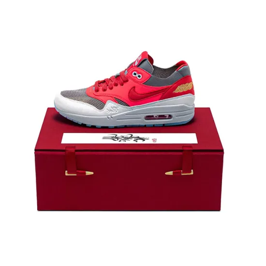Clot X Nike Air Max 1 Running Shoes Unisex Low-top Red