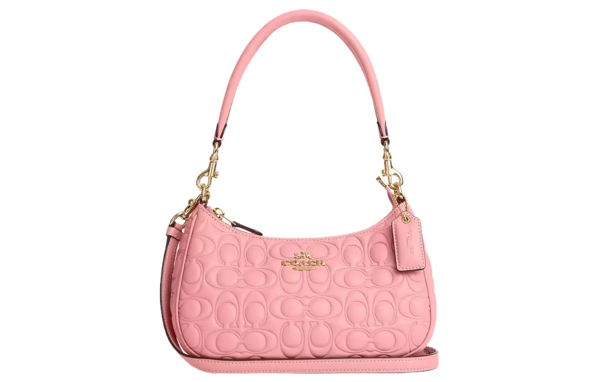 COACH Teri Cow Leather Shoulder Bag, Handbag, Shoulder Bag Medium Women's Pink