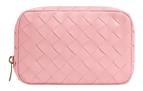 Bottega Veneta Intrecciato Cow Leather Clutch Small Women's Ribbon Powder