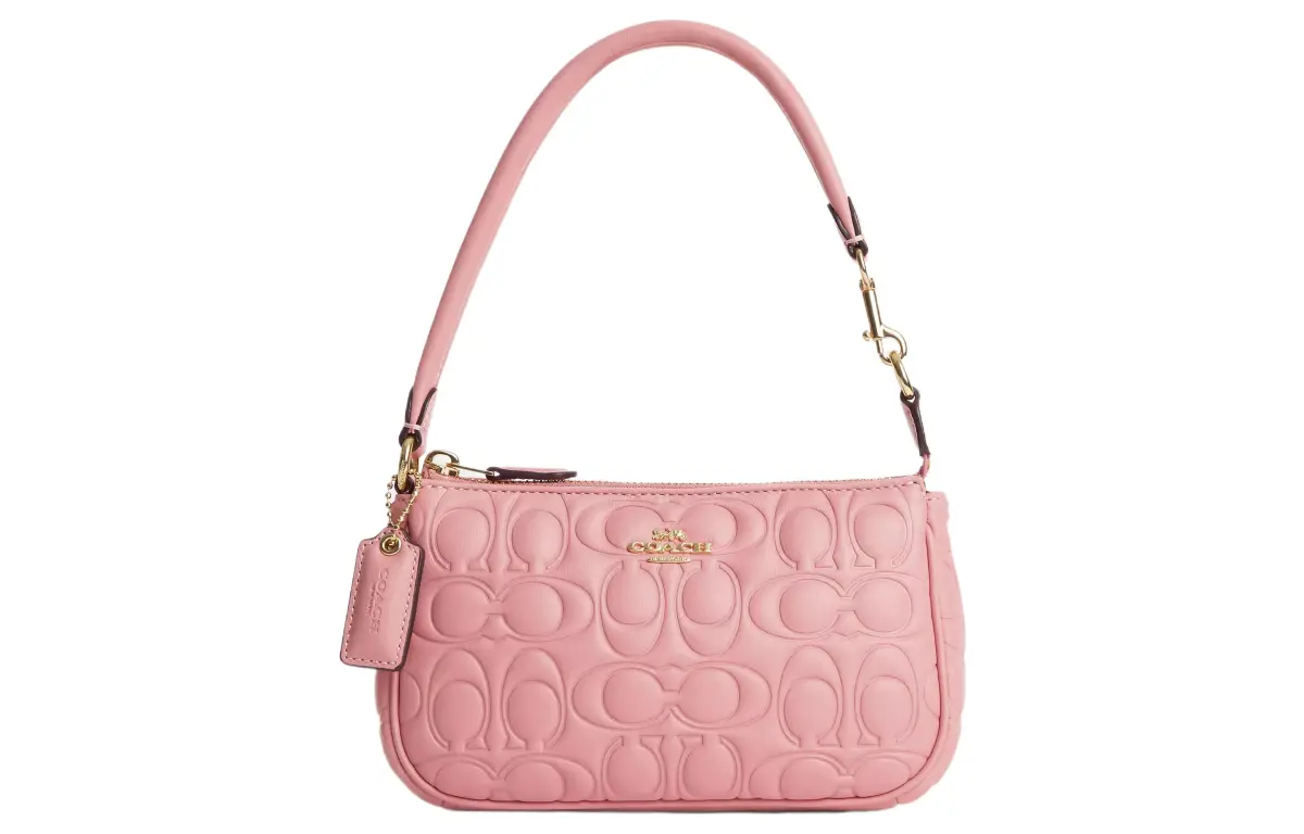 COACH Nolita Cow Leather Handbag, Shoulder Bag Small Women's Light Rouge Red