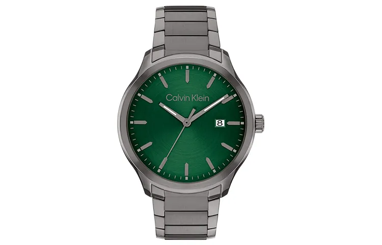 CALVIN KLEIN Wrist Watches Quartz Movement Steel Strap 43mm Green Dial Men's Watches