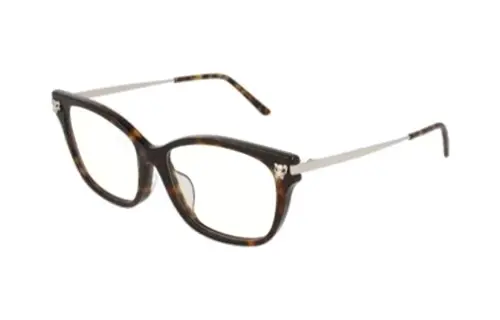 CARTIER Plastic Irregular Shape Eyeglass Frames Unisex Brown