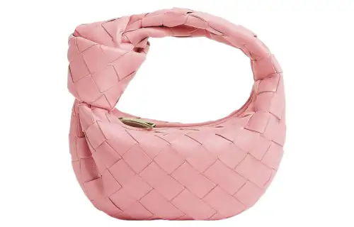 Bottega Veneta Jodie Sheepskin Handbag Women's Ribbon Powder
