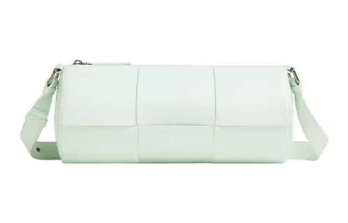 Bottega Veneta Cow Leather Cylinder Bag, Shoulder Bag, Crossbody Bag Medium Men's Glacier Blue
