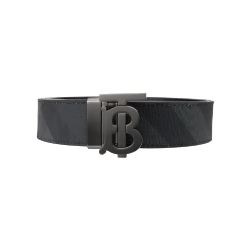 Burberry Leather Belts Men's Charcoal Gray/Graphite Width 3.5cm