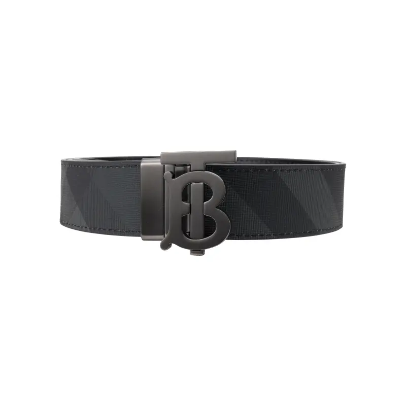 Burberry Leather Belts Men's Charcoal Gray/Graphite Width 3.5cm