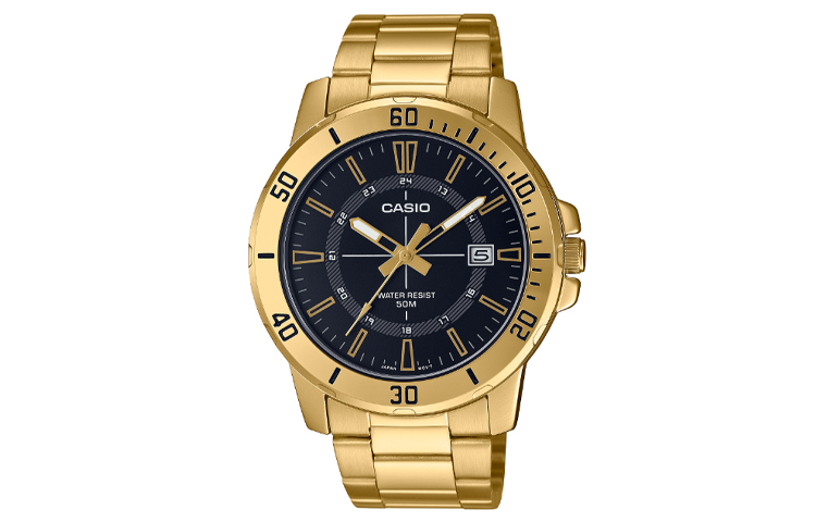 Мужские часы Casio 50m (золотые)