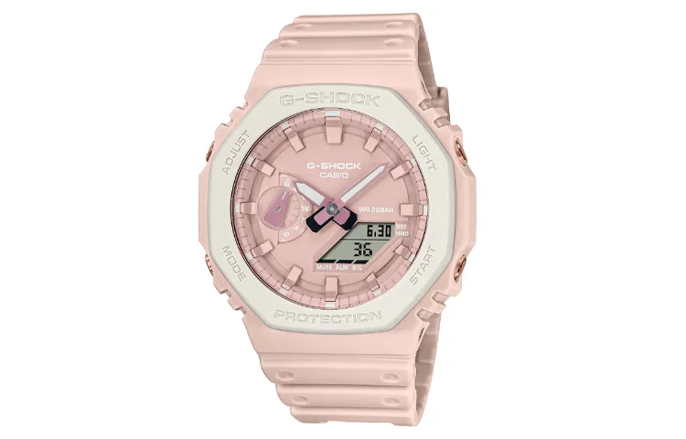 CASIO Women's Liquid Crystal/Analog Dual Display Series Pink Watch GA-2110SL-4A7
