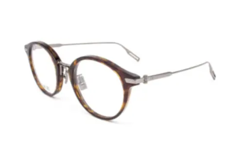 DIOR Letter Print Acetate Irregular Shape Eyeglass Frames Men's Brown