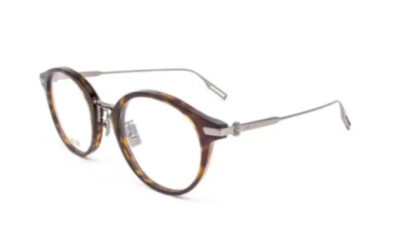 DIOR Letter Print Acetate Irregular Shape Eyeglass Frames Men's Brown