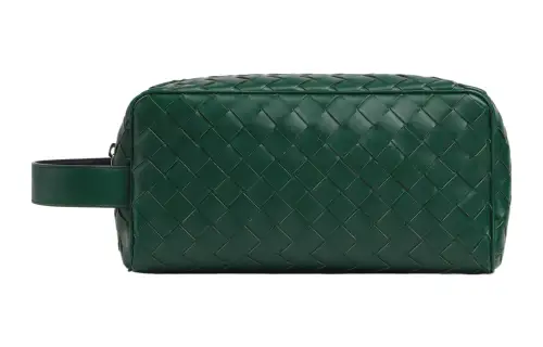 Bottega Veneta Cow Leather Clutch Travel Bag Regular Men's Emeralds & Space Blue
