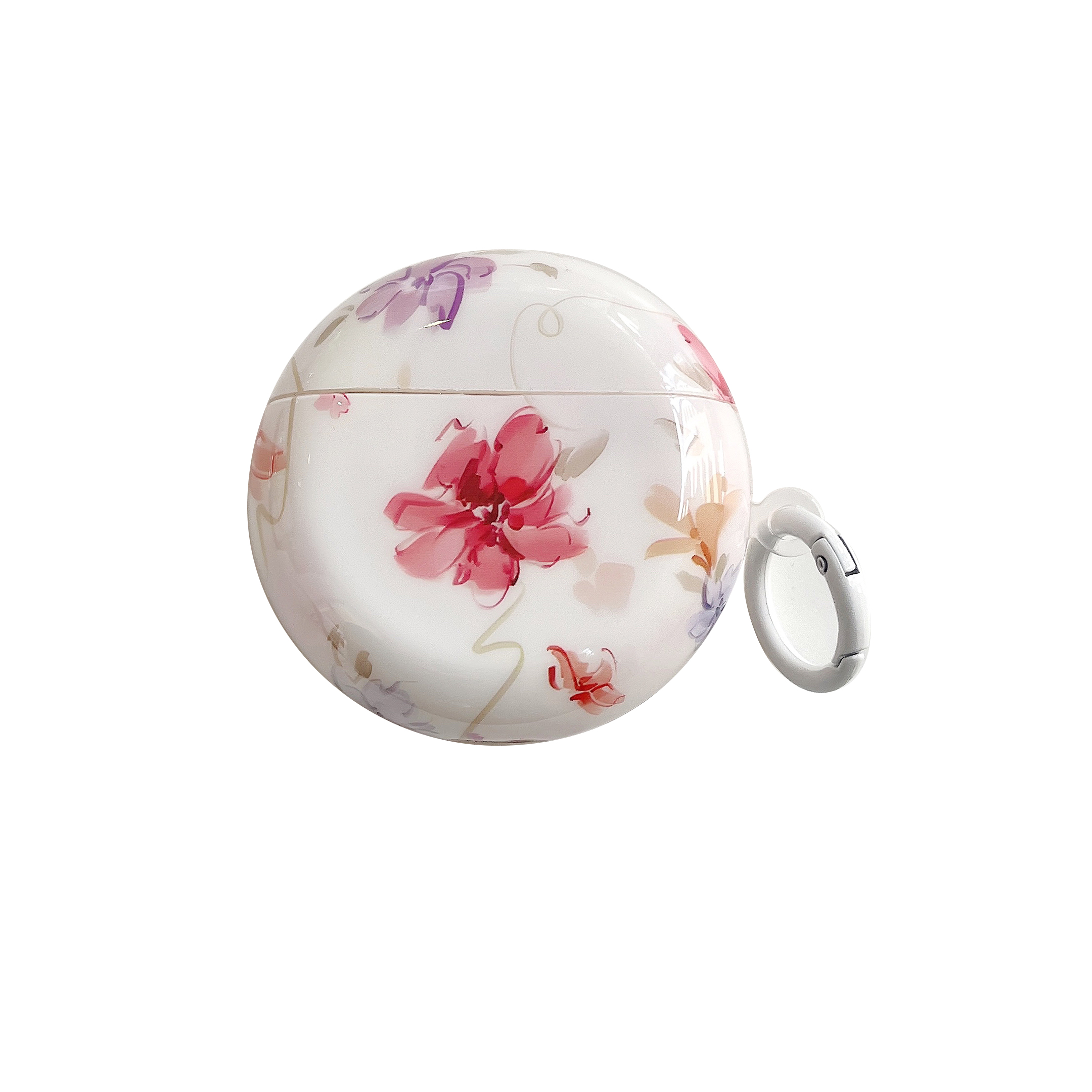Baohuguang is suitable for FreeBuds Pro2+/Pro Huawei freebuds5/4i/4e/3 PC glossy cover painting flowers niche creative feel super good all-inclusive with hanging loop earphone case