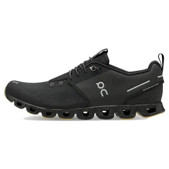 On Cloud Terry Durable Breathable Low Top Running Shoes Men's Black