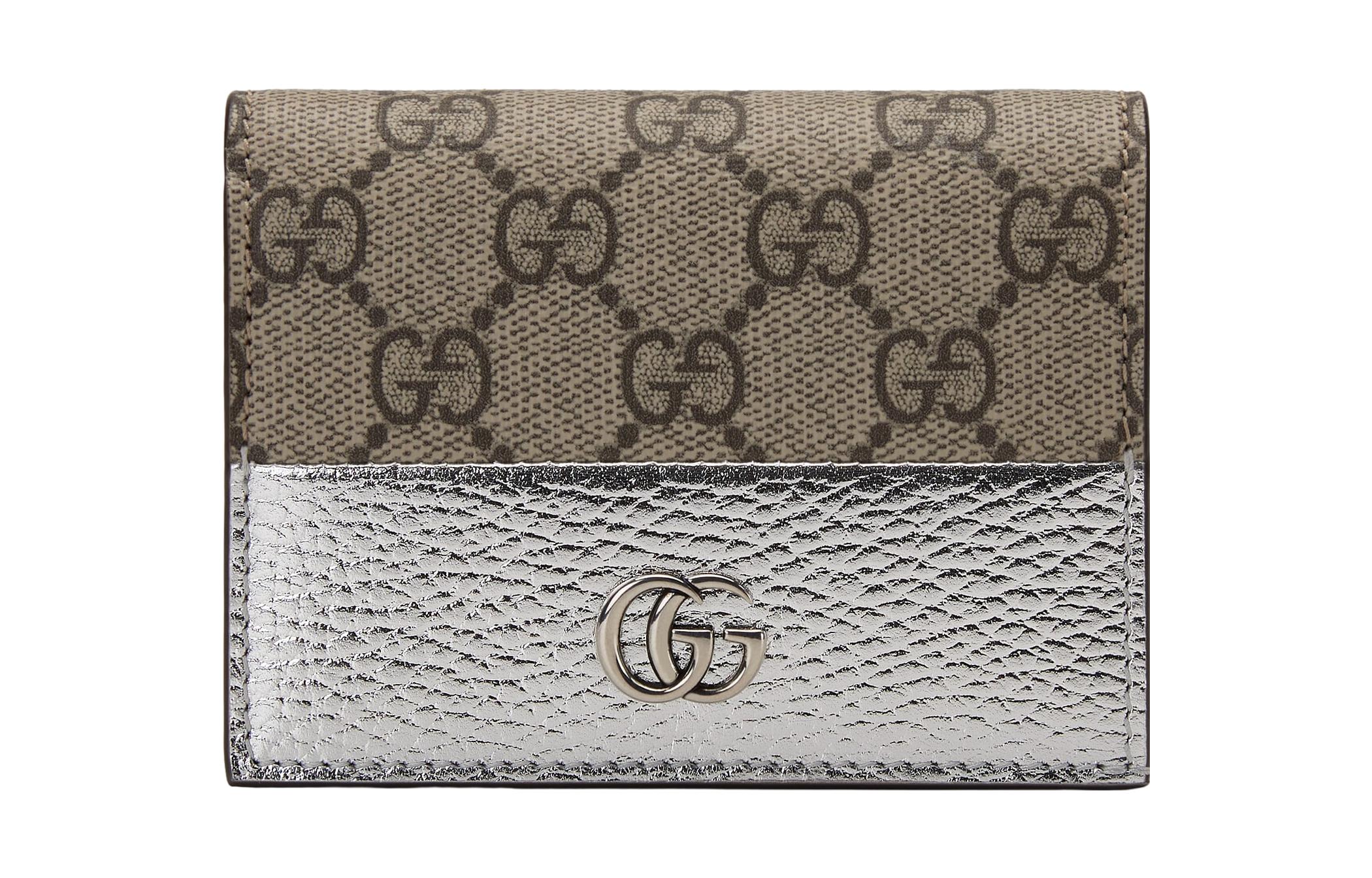 Женская сумка Gucci (серебряно-коричневая)