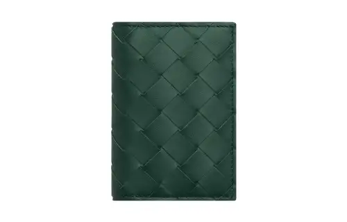 Bottega Veneta Cow Leather Card Holder Men's Emeralds & Space Blue