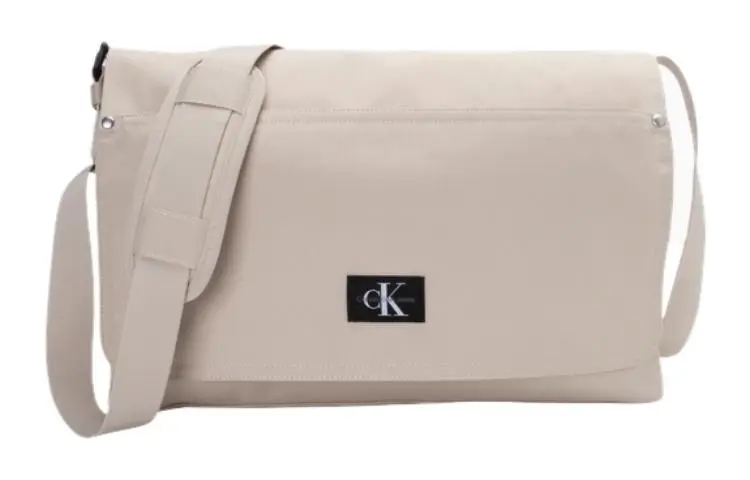 CALVIN KLEIN Fabric Shoulder Bag, Crossbody Bag Medium Men's Milk