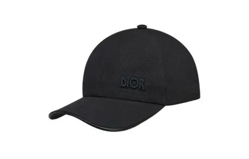 DIOR Cotton Baseball Caps Men's Black Stockings