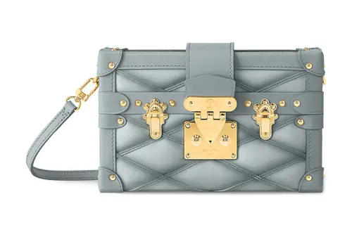 LOUIS VUITTON PETITE MALLE Lambskin Hard Box Bag, Shoulder Bag, Crossbody Bag Regular Women's Eccum Gray